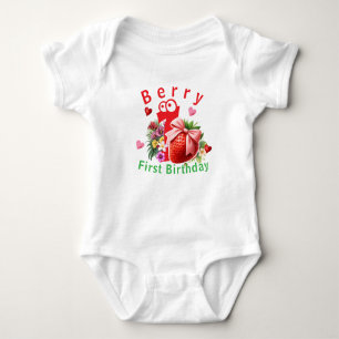 Berry first birthday baby bodysuit