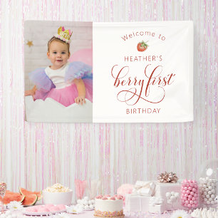Berry First Birthday Banner