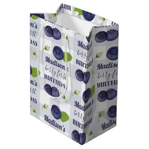 Berry First Birthday Blueberries First 1st Name Medium Gift Bag