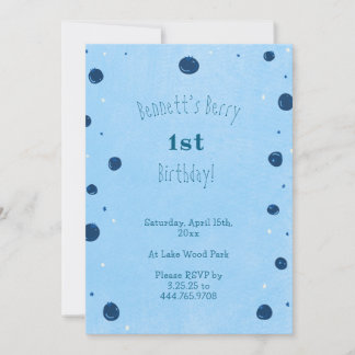 Berry first birthday boy  invitation