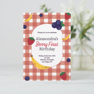 Berry First Birthday Card 1st Birthday card