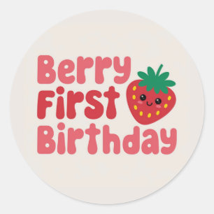 Berry First Birthday for Girls Sticker