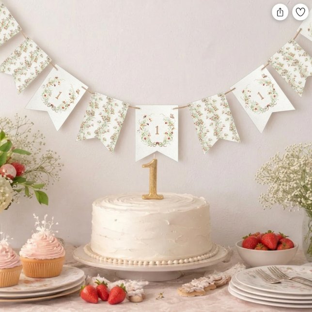 Berry First Birthday Garden Party Banner (Creator Uploaded)