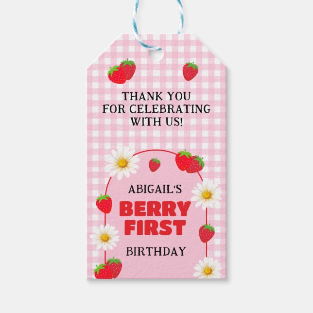 BERRY FIRST BIRTHDAY  GIFT TAGS (Front)
