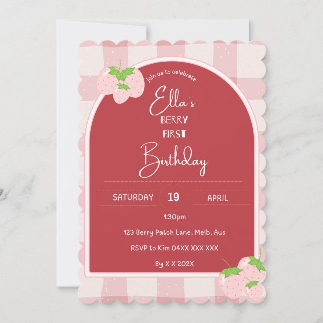 Berry First Birthday Invitation (Front)