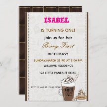 Berry First birthday invitation