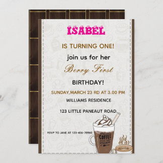 Berry First birthday invitation