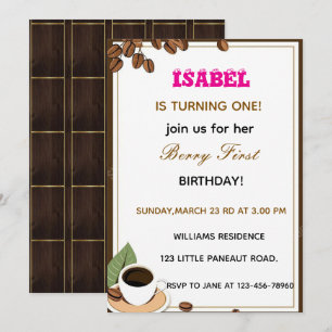 Berry First birthday invitation