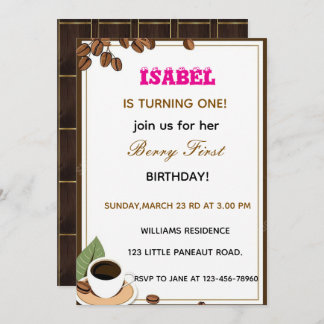 Berry First birthday invitation