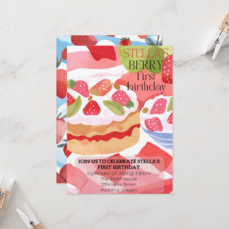 Berry First Birthday Invitation
