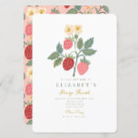 Berry First Birthday Invitation<br><div class="desc">Strawberry Bouquet Blossom Berry First  Birthday Invitation</div>