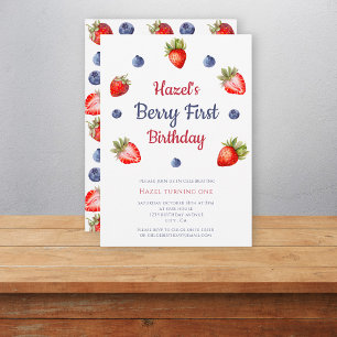 Berry first birthday Invitation
