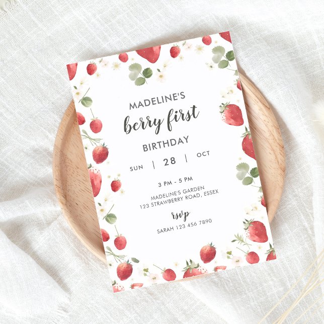 Berry First Birthday Invitation (Creator Uploaded)