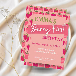 Berry First Birthday Invitation, First Birthday Invitation