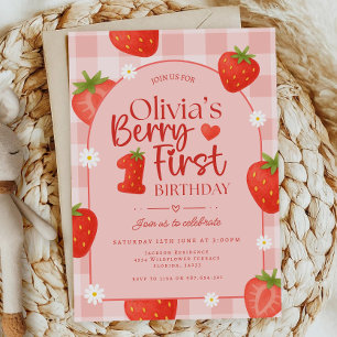 Berry First Birthday Invitation Template Berry 1st