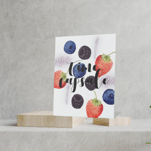 Berry First Birthday   Mixed Berry Time Capsule Pedestal Sign