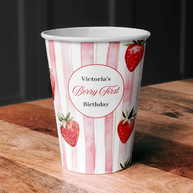 Berry First Birthday Paper Cups (Creator Uploaded)