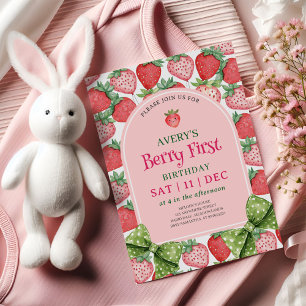 Berry First Birthday Party 1st Birthday  Invitation