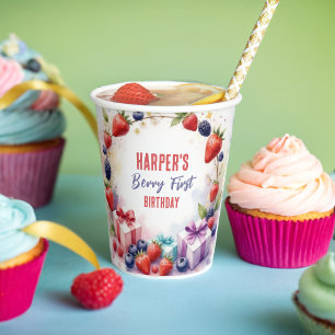 Berry First Birthday Party - Berries & Bunny - Paper Cups