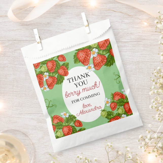 Berry First Birthday Party Favour Bag (Clipped)