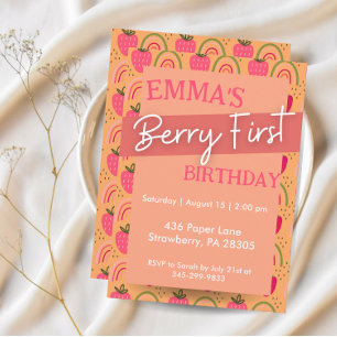 Berry First Birthday Party, First Birthday Invitation