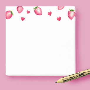 Berry First Birthday Party Strawberry Hearts  Post-it Notes