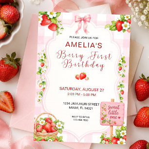 Berry First Birthday Personalised Invitation
