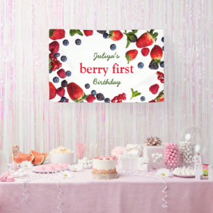 Berry First birthday Photo Banner