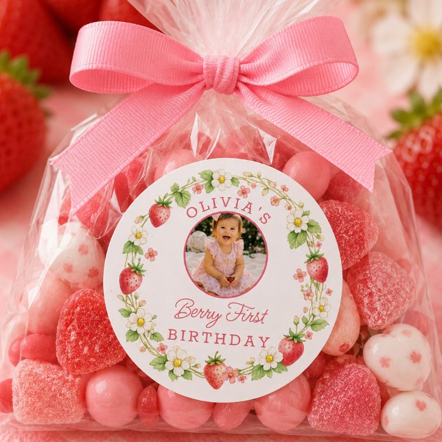 Berry First Birthday Photo Sticker (Creator Uploaded)