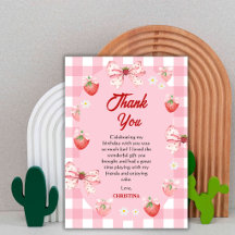 Berry first birthday pink strawberry gingham sweet