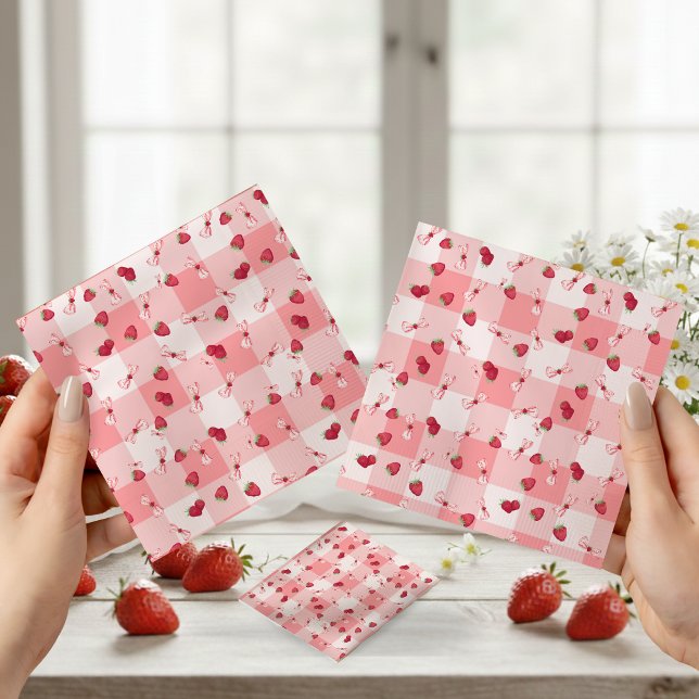 Berry First Birthday Red Gingham Bows Tissue Paper (Berry First Birthday Red Gingham Bows Tissue Paper)