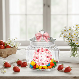 Berry First Birthday Stickers Red Gingham Bows