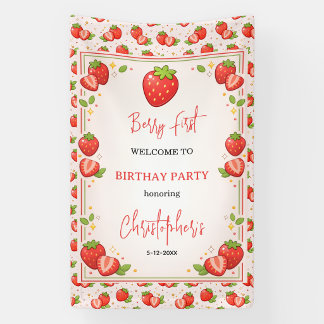 Berry First Birthday | Strawberry 1st Birthday Banner
