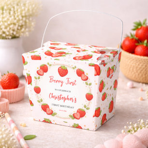 Berry First Birthday   Strawberry 1st Birthday  Favour Box
