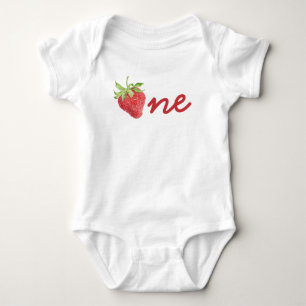 Berry First Birthday Strawberry 1st Birthday Girl Baby Bodysuit
