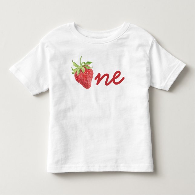 Berry First Birthday Strawberry 1st Birthday Girl Toddler T-Shirt (Front)