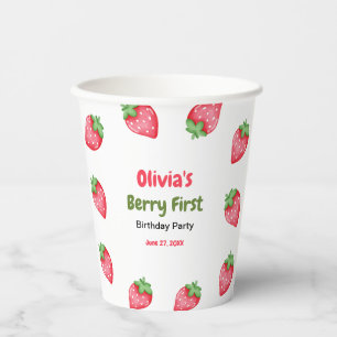 Berry First Birthday Strawberry 1st Birthday Paper Cups