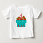 Berry First Birthday Strawberry Basket Baby T-Shirt<br><div class="desc">"Berry First Birthday" strawberry themed first birthday party theme featuring illustration of a basket of strawberries topped with "1" candle.  Border is red gingham.</div>