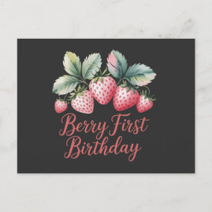 Berry First Birthday Strawberry One Sweet Berry Postcard