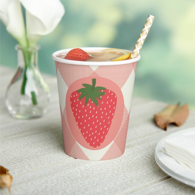 Berry First Birthday Strawberry Paper Cups (Insitu)