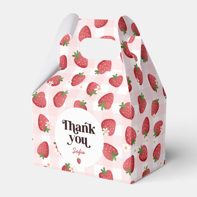 Berry First Birthday Thank You Favour Box (Front Side)
