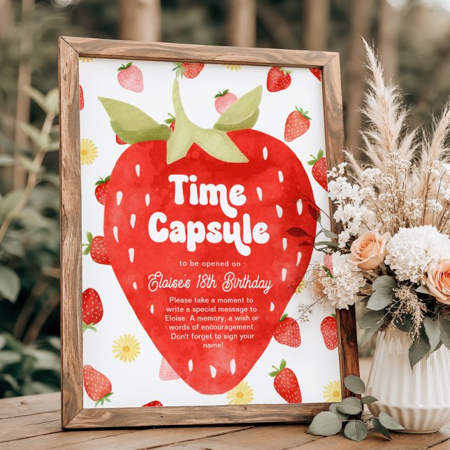 Berry First Birthday Time Capsule Sign (Creator Uploaded)