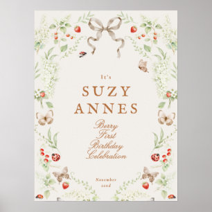 Berry First Birthday Welcome Sign