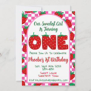 Berry First One Birthday Party Invitation