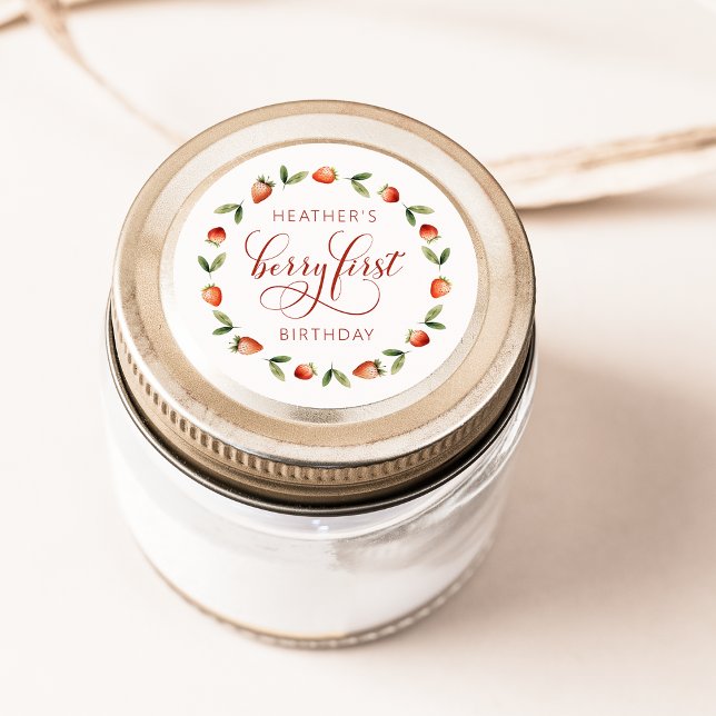 Berry First Sticker (Berry First Birthday Strawgerry Sticker by Painted Paperie
)