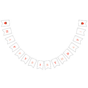 Berry First Strawberry Birthday  Bunting