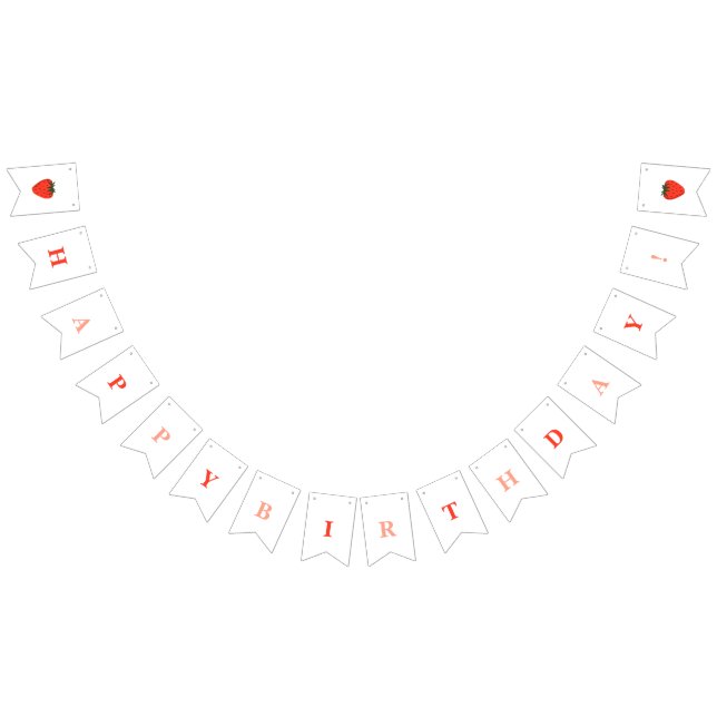 Berry First Strawberry Birthday  Bunting (All)