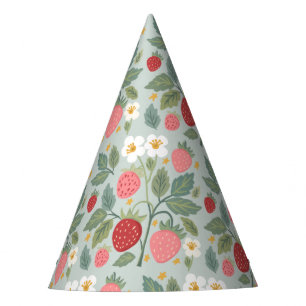 Berry First Strawberry Bouquet Birthday Party Hat