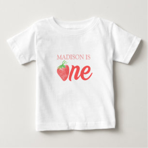 Berry First Strawberry ONE 1st Birthday Party Baby T-Shirt