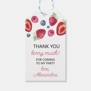 Berry First Strawberry Summer 1st Birthday Favour Gift Tags